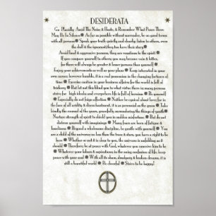 DESIDERATA Circled Crucifix Poster