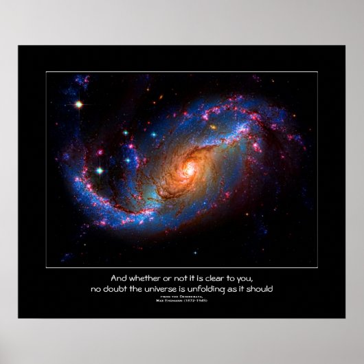 Desiderata-citaat - Barred Spiral Galaxy NGC 1672 Poster (Voorkant)