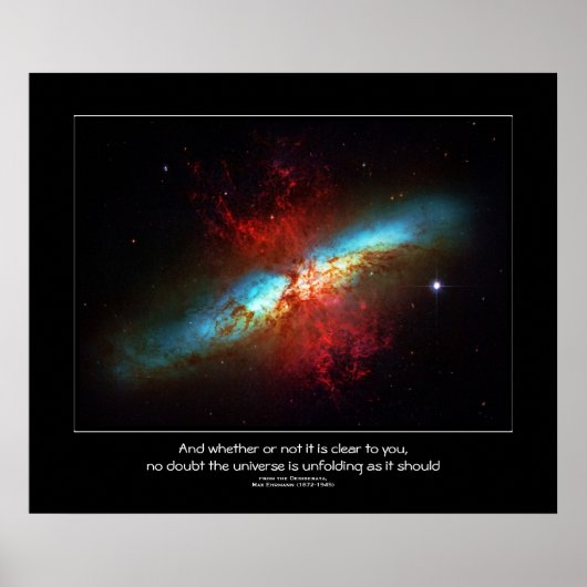 Desiderata - citaat - Cigar Galaxy uit de ruimte Poster (Voorkant)