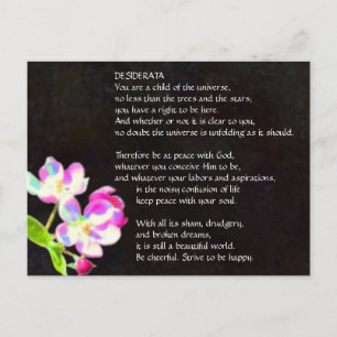 DESIDERATA Cosmic Blossoms briefkaart