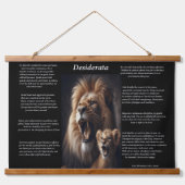 Desiderata: de beschermende blik van de leeuw hangend wandkleed (Voorkant)