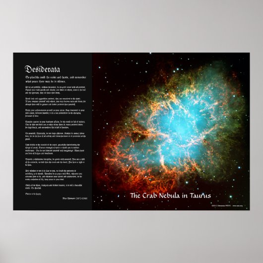Desiderata - De krab nebula in Taurus Poster (Voorkant)