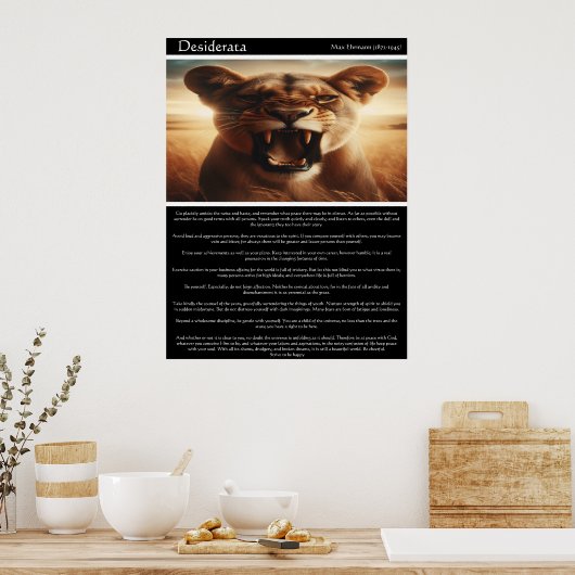 Desiderata: de ongetemde geest poster (Keuken)