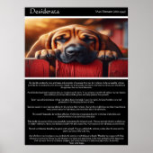 Desiderata: De tevredenheid van een hond Poster (Voorkant)