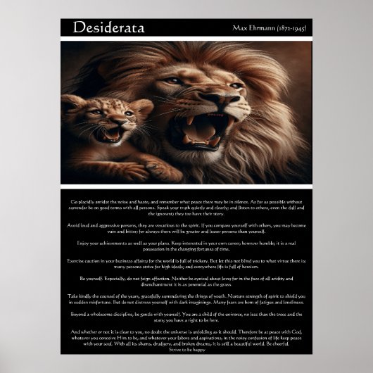 Desiderata: de trots van een vader poster (Voorkant)