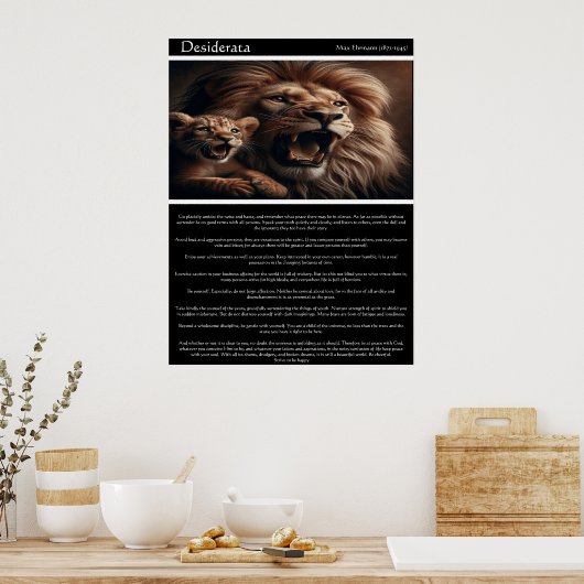 Desiderata: de trots van een vader poster (Keuken)