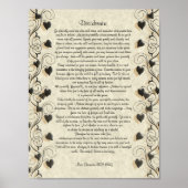 Desiderata "desired things", prose on parchment poster (Voorkant)