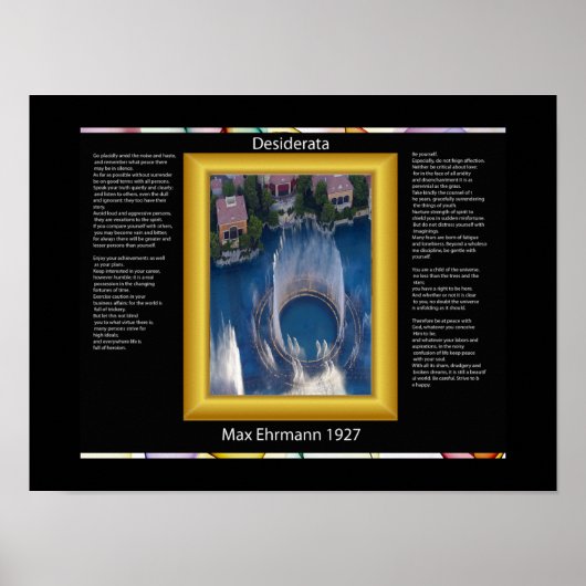 DESIDERATA die Posters omlaag kijkt (Voorkant)