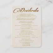 Desiderata/Dingen Gewenst in Calligrafische Kunst Visitekaartje (Voorkant)