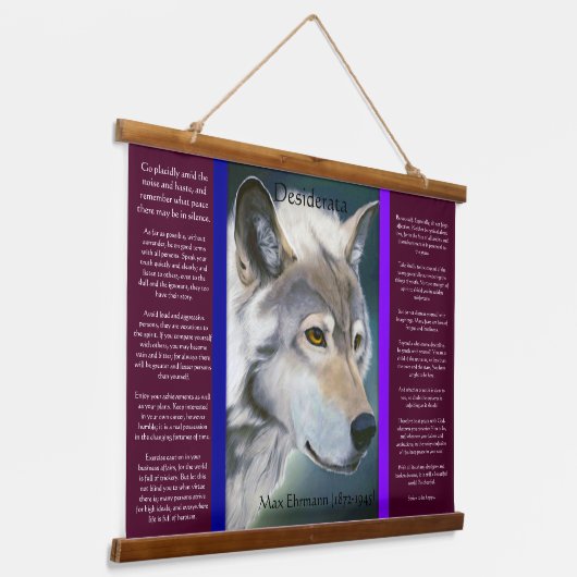 Desiderata door de witte wolf Max Ehrmann Hangend Wandkleed (Gebogen)
