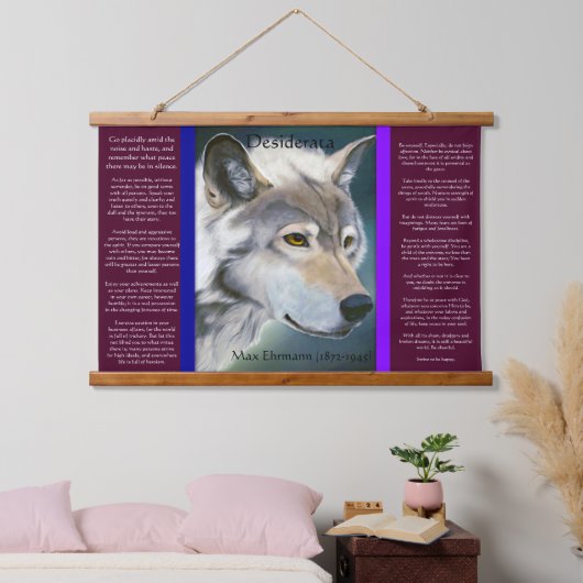 Desiderata door de witte wolf Max Ehrmann Hangend Wandkleed (Slaapkamer)