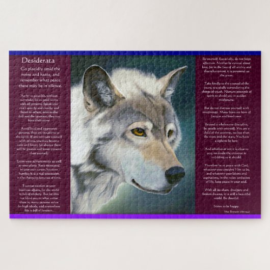 Desiderata door de witte wolf Max Ehrmann Legpuzzel (Horizontaal)