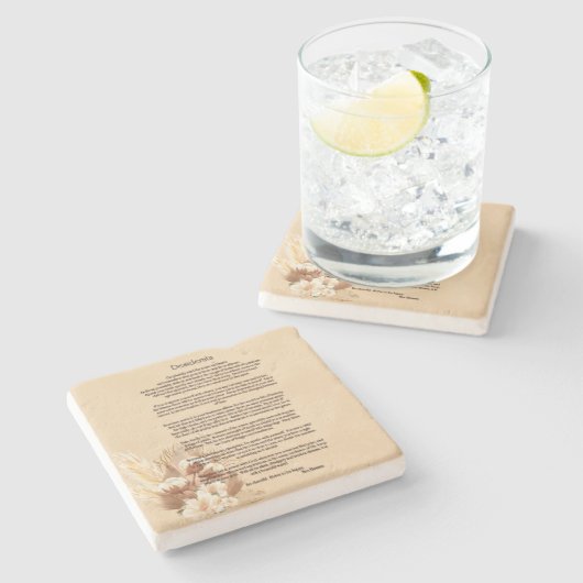 Desiderata door Max Ehrmann Stenen Onderzetter (Zijkant)