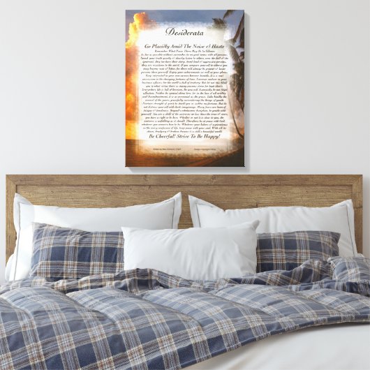 DESIDERATA door Max Ehrmann-Tropical Sunset Canvas Afdruk (Insitu (Slaapkamer))