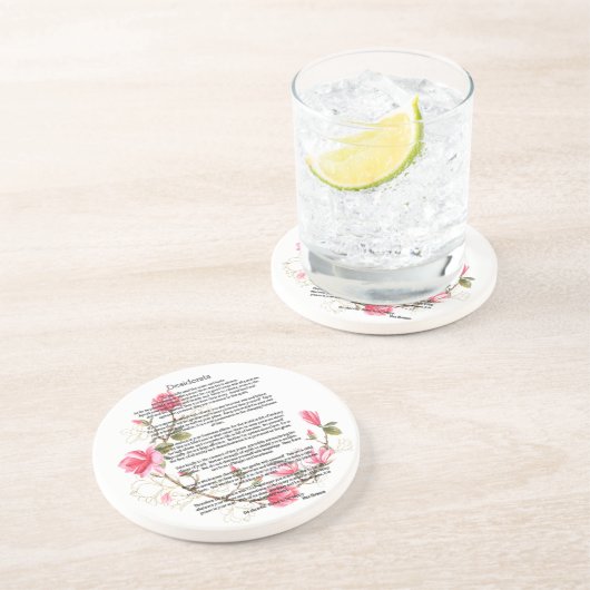 Desiderata door Max Ehrmann Zandsteen Onderzetter (Zijkant)