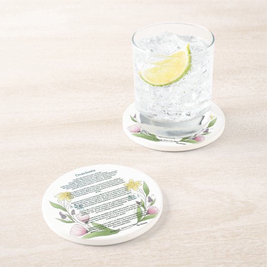 Desiderata door Max Ehrmann Zandsteen Onderzetter (Zijkant)