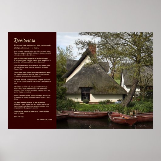 Desiderata - Draagde katoen van Willy Lott Poster (Voorkant)