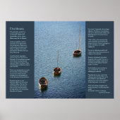 Desiderata - Drie vaten op het water Poster (Voorkant)