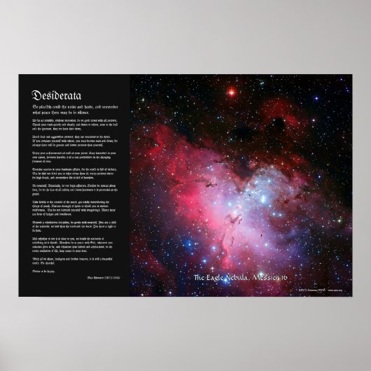 Desiderata - Eagle Nebula, Messier 16, NGC 6611 Poster (Voorkant)