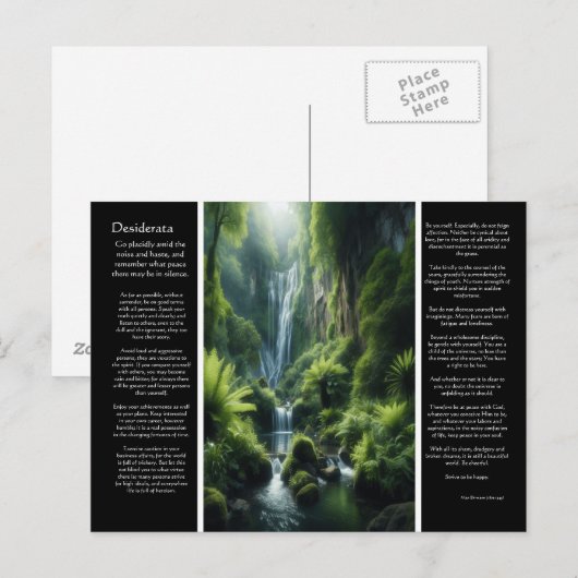 Desiderata Emerald Herfsten: een vredige retraite Briefkaart (Voorkant / Achterkant)