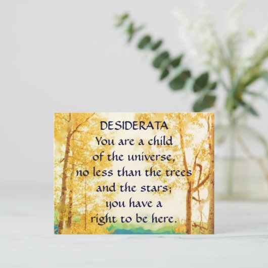 DESIDERATA Faded Aspens-briefkaart Briefkaart (Staand voorkant)