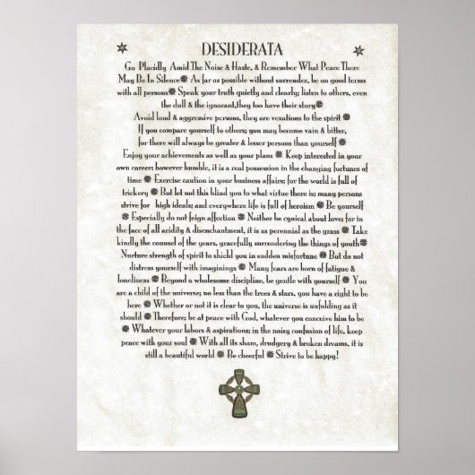 DESIDERATA Fan Crucifix Poster (Voorkant)