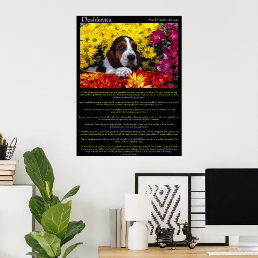 Desiderata Flower Beagle Posters (Thuiskantoor)