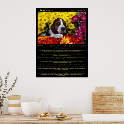 Desiderata Flower Beagle Posters (Keuken)