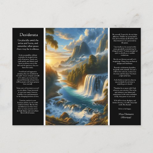 Desiderata fluistert onder de Herfsten Briefkaart (Voorkant)