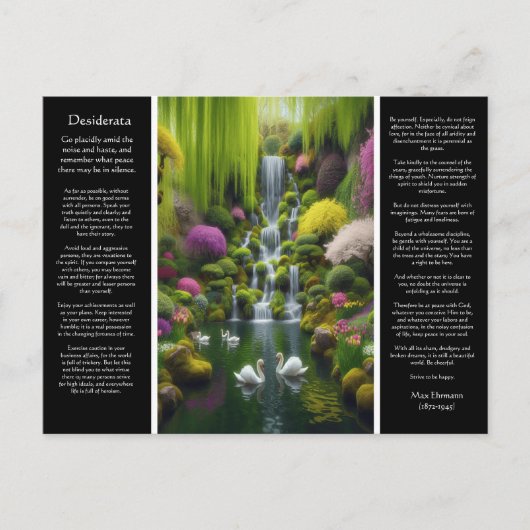 Desiderata fluistert van de lente, bloemblad licht briefkaart (Voorkant)