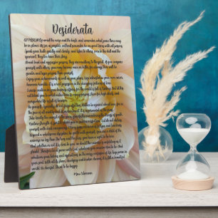 Desiderata Gedicht Blush Roze Dahlia Bloei Fotoplaat