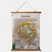 Desiderata Gedicht Blush Roze Dahlia Bloom Hangend Wandkleed (Voorkant)