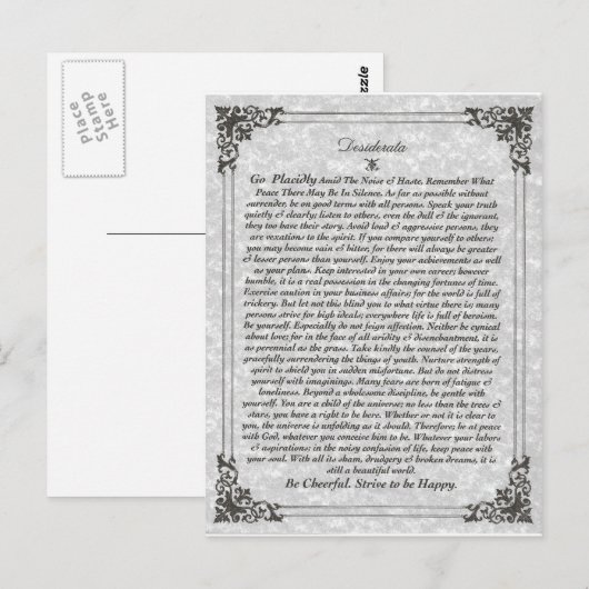 DESIDERATA-gedicht Briefkaart (Voorkant / Achterkant)