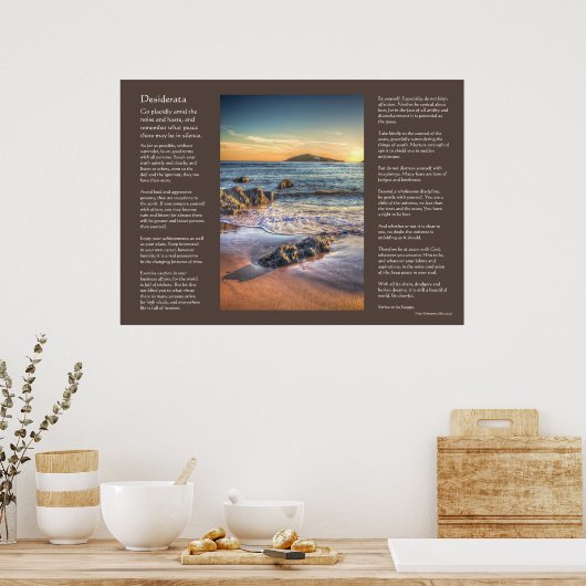 Desiderata-gedicht - Burgh Island van Bantham Poster (Keuken)