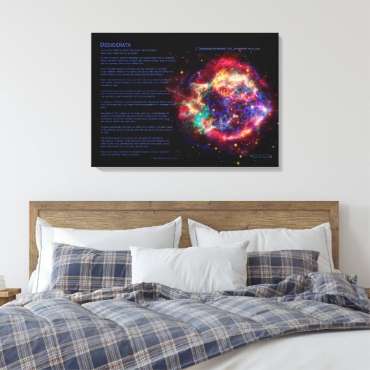 Desiderata Gedicht, Cassiopeia, Melkweg Supernova Canvas Afdruk (Insitu (Slaapkamer))
