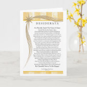 Desiderata Gedicht Goud Ster Ontwerper Kaart (Gele Bloem)