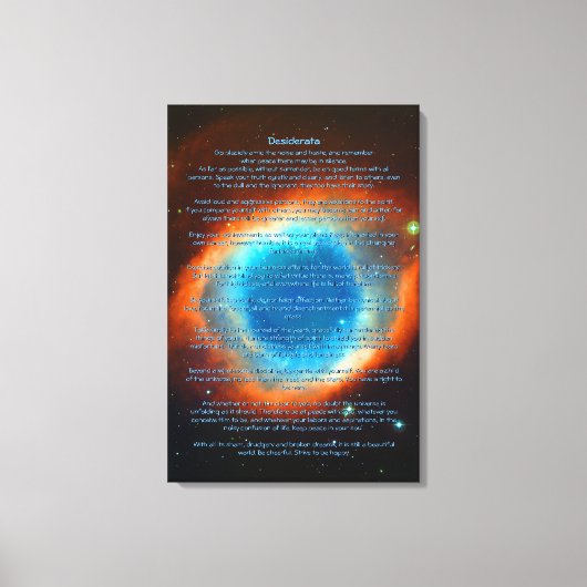 Desiderata Gedicht, Helix Nebula, Sterrenstelsels Canvas Afdruk (Voorkant)