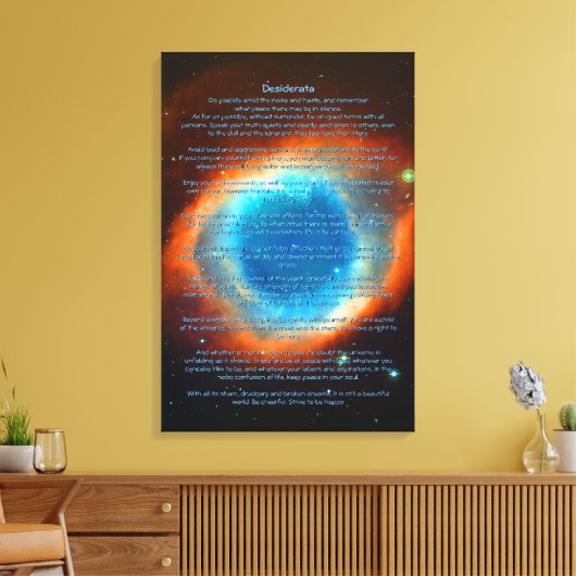 Desiderata Gedicht, Helix Nebula, Sterrenstelsels Canvas Afdruk (Insitu (Woonkamer))