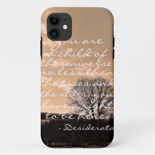 Desiderata gedicht inspirerend gezegde, natuur pri Case-Mate iPhone case (Achterkant)