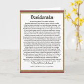 DESIDERATA Gedicht  Max Ehrmann-Middeleeuwse kalli Kaart (Gele Bloem)