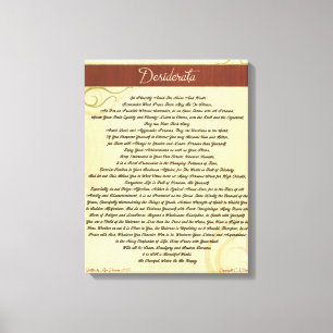 DESIDERATA Gedicht=Max Ehrmann=Woodgrain Canvas Afdruk