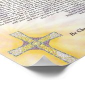 DESIDERATA-gedicht met mozaïekkruis Poster (Hoek)