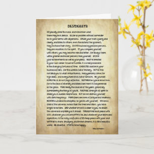 Desiderata Gedicht Op Een Wenskaart Kaart
