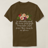 Desiderata gedicht over vrede en rust t-shirt (Design voorkant)