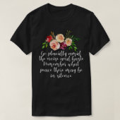 Desiderata gedicht over vrede en rust t-shirt (Design voorkant)