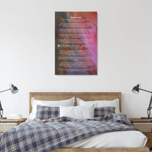 Desiderata Gedicht - Pijlers van stof, Orionnevel Canvas Afdruk (Insitu (Slaapkamer))