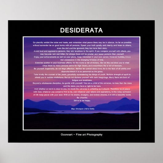 Desiderata-gedicht Poster (Voorkant)