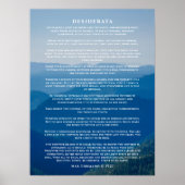 Desiderata Gedicht Poster Misty Mountain (Voorkant)