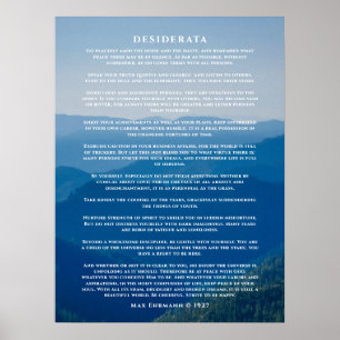 Desiderata Gedicht Poster Misty Mountain