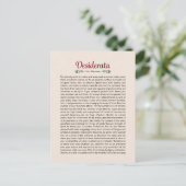 Desiderata Gedicht Postkaart Mini Kunst (Staand voorkant)